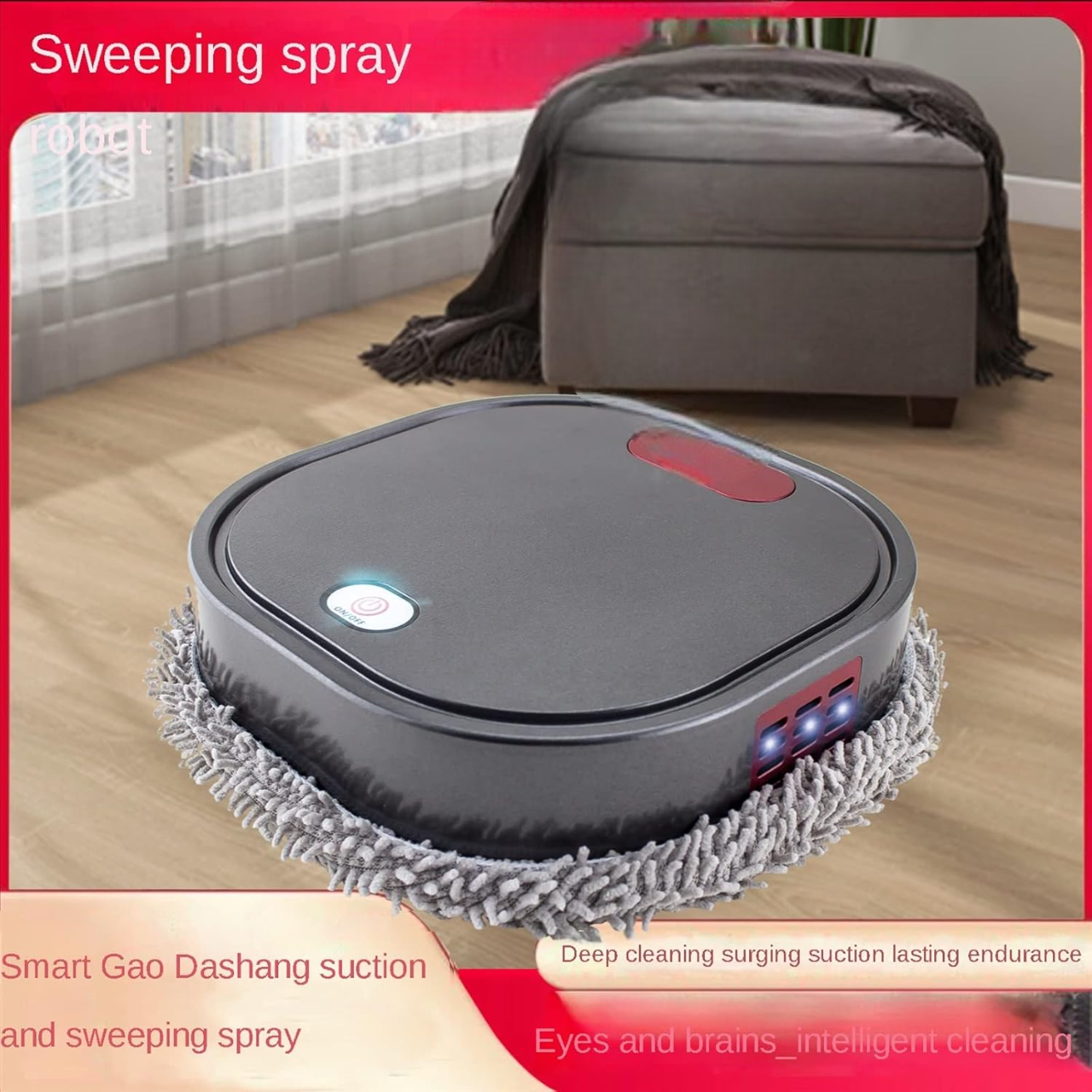 🤖 Smart robotic cleaning machine for wet and dry cleaning – automatic and rechargeable